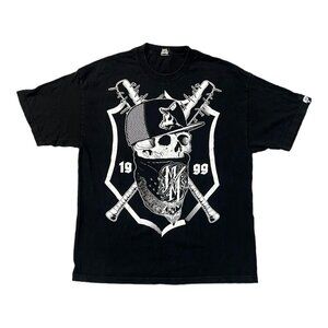 Vintage Metal Mulisha Skull Baseball Bat Crossbones 1999 T-shirt